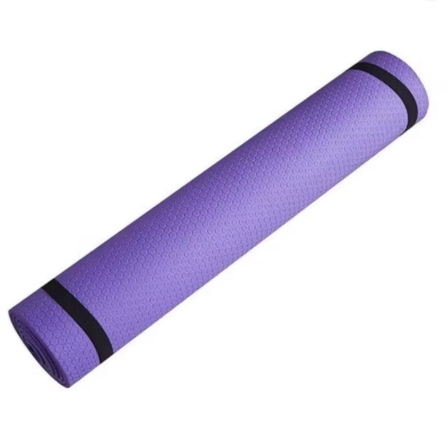 Yogamatte rutschfest mit Tragegurt und Übungen - leichte Yogamatte dünn, umweltfreundliche Gymnastikmatte, Sportmatte, Turnmatte, Yoga Starter-Set