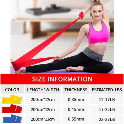 Fitnessband 3er-Set 2m lang Fitnessbänder Widerstandsbänder in 3 Stärke, Gymnastikband Resistance Band Trainingsband für Crossfit, Muskelaufbau, Yoga, Pilates für Männer und Frauen