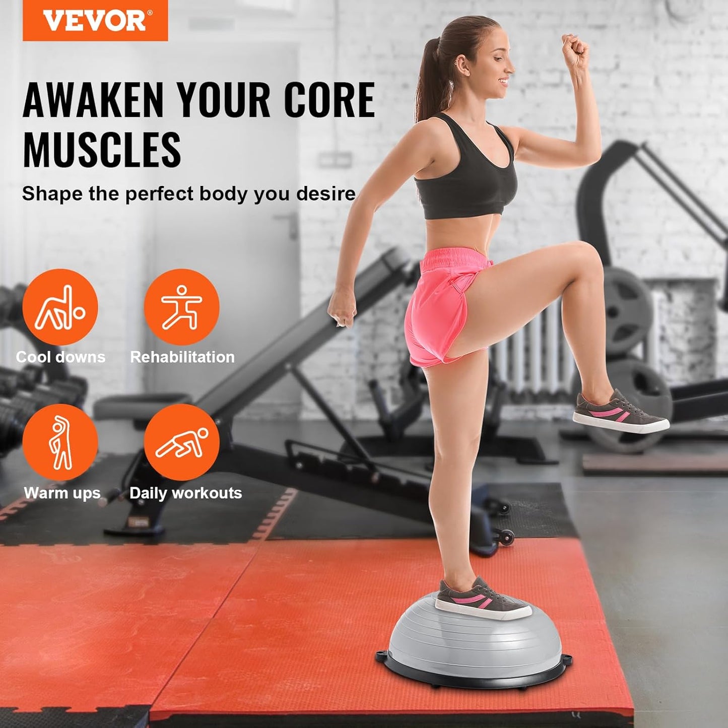 Gym Half Ball mit Resistant Band Yoga Ball Übung Balance Stabilitäts Trainer ing Ball für Home Gym Core Training