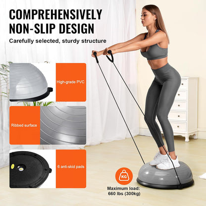 Gym Half Ball mit Resistant Band Yoga Ball Übung Balance Stabilitäts Trainer ing Ball für Home Gym Core Training