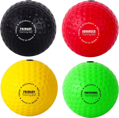 BOXING Reflexball - 4 Bälle + 2 Stirnbänder, ideal für das Training von Reflex, Reaktion und Auge-Hand-Koordination