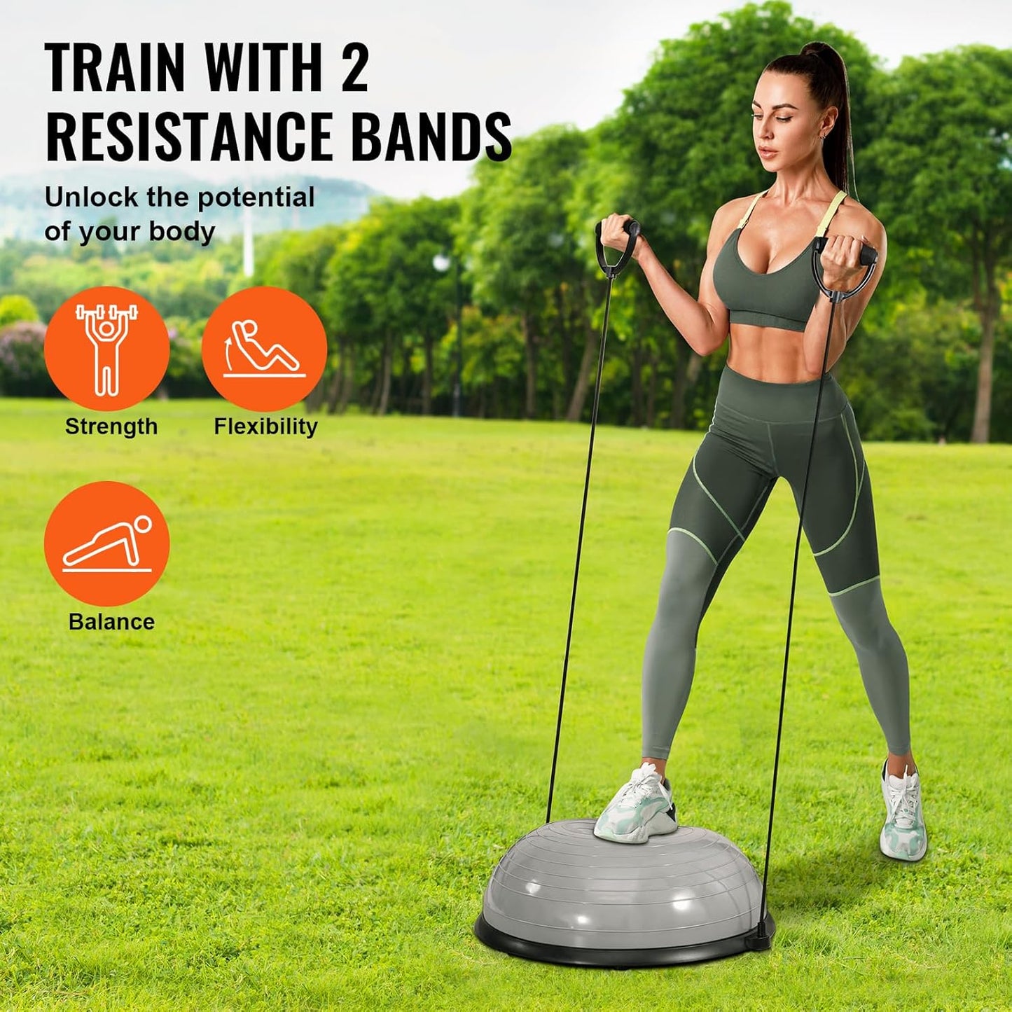 Gym Half Ball mit Resistant Band Yoga Ball Übung Balance Stabilitäts Trainer ing Ball für Home Gym Core Training