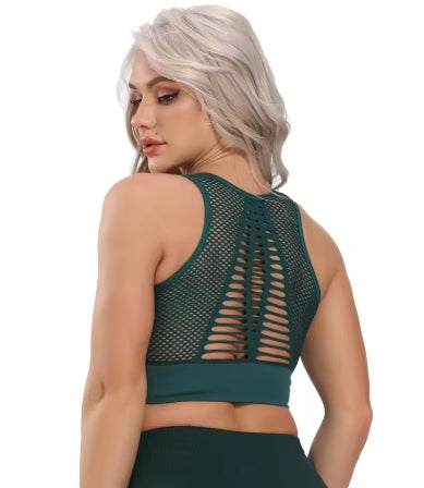 Plus Size Wireless Hollow Stretch Sujetador Deportivo Laufen Workout Yoga BH Nahtlose Sport-BHs Crop Top für Damen