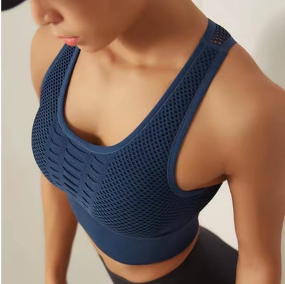 Plus Size Wireless Hollow Stretch Sujetador Deportivo Laufen Workout Yoga BH Nahtlose Sport-BHs Crop Top für Damen