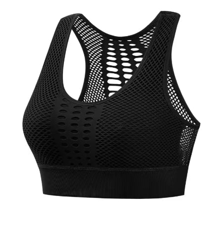 Plus Size Wireless Hollow Stretch Sujetador Deportivo Laufen Workout Yoga BH Nahtlose Sport-BHs Crop Top für Damen