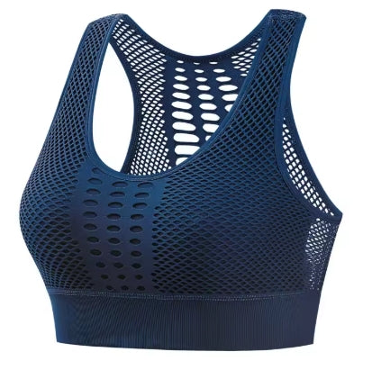 Plus Size Wireless Hollow Stretch Sujetador Deportivo Laufen Workout Yoga BH Nahtlose Sport-BHs Crop Top für Damen