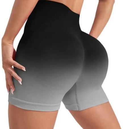 Neue nahtlose hoch taillierte Schlankheits-Shorts mit Farbverlauf