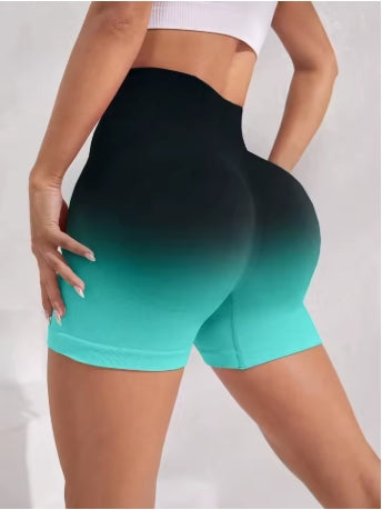 Neue nahtlose hoch taillierte Schlankheits-Shorts mit Farbverlauf