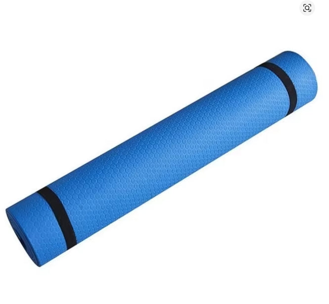 Yogamatte rutschfest mit Tragegurt und Übungen - leichte Yogamatte dünn, umweltfreundliche Gymnastikmatte, Sportmatte, Turnmatte, Yoga Starter-Set