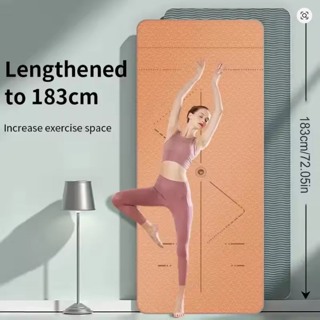 Yogamatte, rutschfest, umweltfreundlich, Pilates-Fitnessmatten, reißfeste Übungs-Yogamatte mit Tragegurt und Tasche für Damen