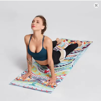 Yogamatten Handtuch, rutschfest Yoga Handtuch Auflage für Yogamatte Schweißabsorbierend Saugfähig Schnelltrocknend Yogatuch für Pilates Hot Yoga Picknick im Freien