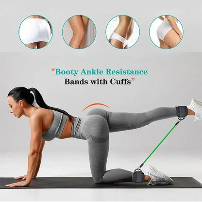Widerstandsbänder Set mit Knöchelriemen, LIUCONGBD Knöchelgewichte Bänder für Frauen, Beine Übungsgeräte für Gym-Home Workout Pilates Hüft Fitness Training