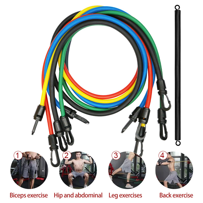 Resistance Bands Fitnessbänder Widerstandsbänder Set mit Türanker Griffe Knöchelriemen für Muskelaufbau und Pilates Gymnastikband für Männer Frauen