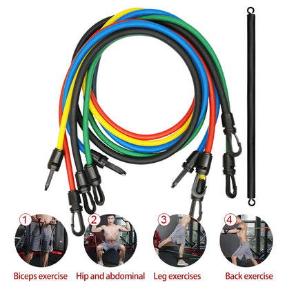 Resistance Bands Fitnessbänder Widerstandsbänder Set mit Türanker Griffe Knöchelriemen für Muskelaufbau und Pilates Gymnastikband für Männer Frauen