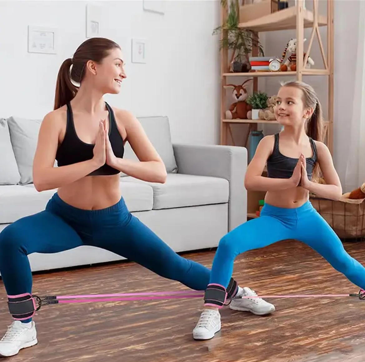 Widerstandsbänder Set mit Knöchelriemen, LIUCONGBD Knöchelgewichte Bänder für Frauen, Beine Übungsgeräte für Gym-Home Workout Pilates Hüft Fitness Training