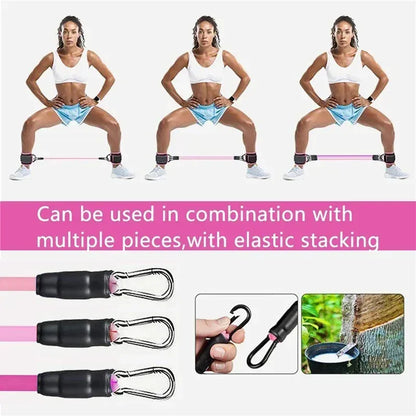 Widerstandsbänder Set mit Knöchelriemen, LIUCONGBD Knöchelgewichte Bänder für Frauen, Beine Übungsgeräte für Gym-Home Workout Pilates Hüft Fitness Training