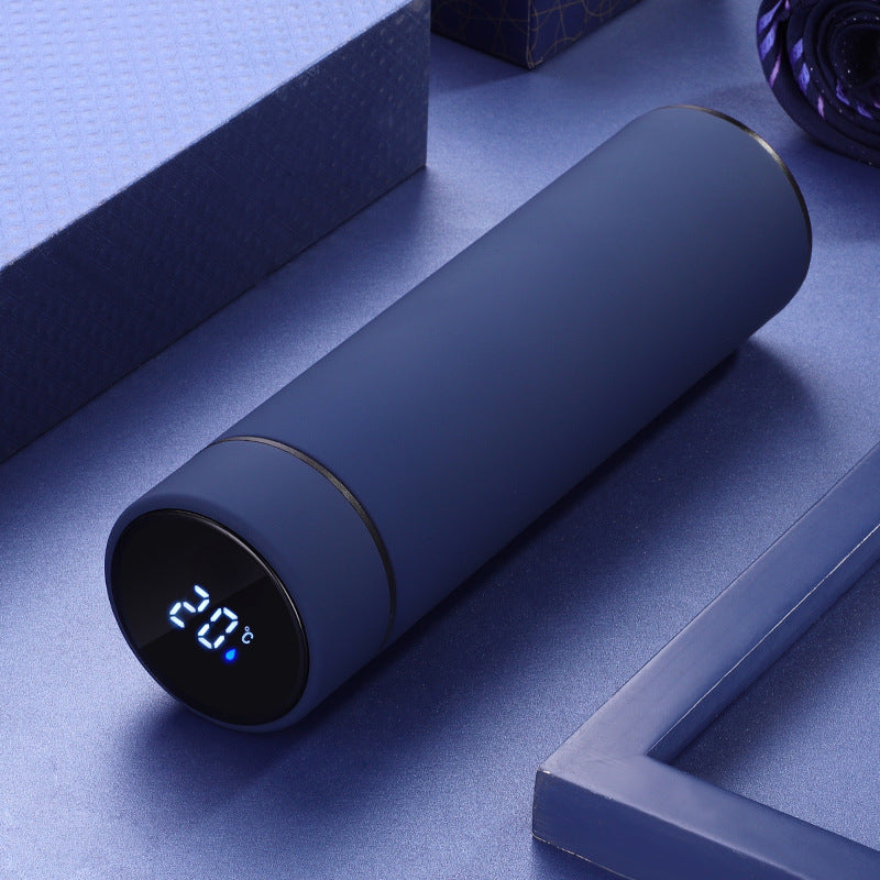Thermosflasche, 500ML Wasserflasche Vakuum Isolierbecher 304 Edelstahl, LCD-Touchscreen Temperaturanzeige, Gradient Smart Mug Trinkflasche, Ideal für Hitze und Kälte -Farbverlauf grün