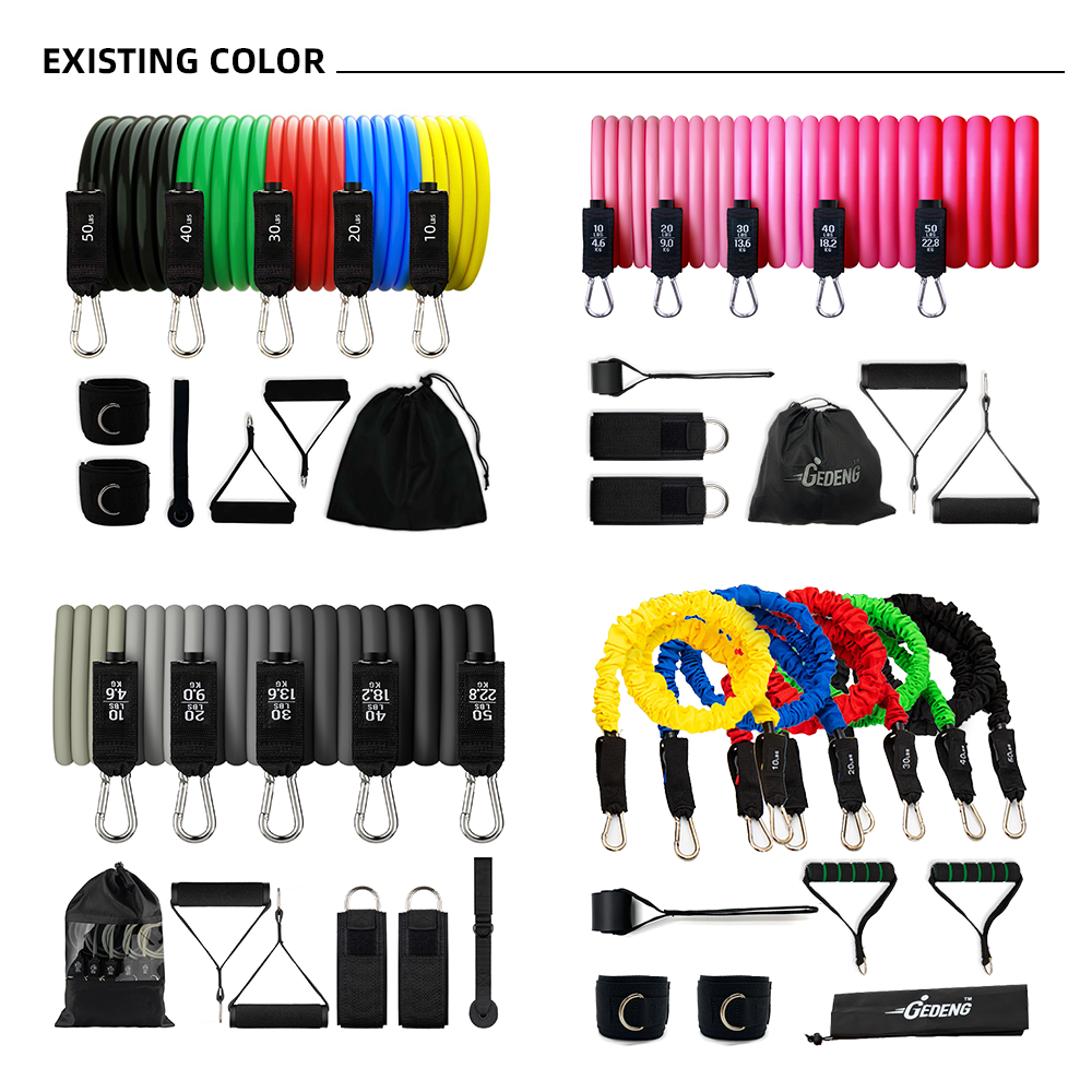 Resistance Bands Fitnessbänder Widerstandsbänder Set mit Türanker Griffe Knöchelriemen für Muskelaufbau und Pilates Gymnastikband für Männer Frauen