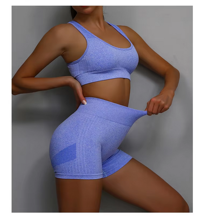 2-teiliges Yoga-Set Schweiß ableiten der Sport-BH und kurze Leggings für Frauen
